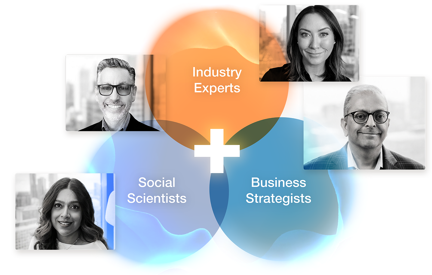 Expertise overlap: industry experts, social scientists, business strategists